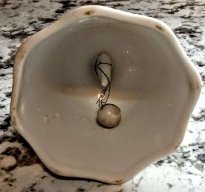 White Porcelain Pink Butterfly Bell - Thumbnail 2
