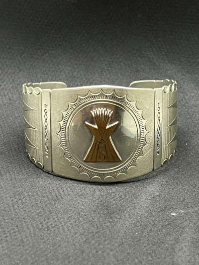 Collectable Old  Authentic Eygptian Sliver Plated Bangle - Thumbnail 2