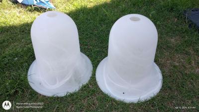 large Milky White swirl glass light dome - Greenville, Texas