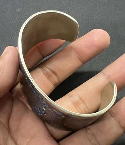 Beautiful Old Vintage Mixed Sliver Blue Painted Bangle - Thumbnail 4