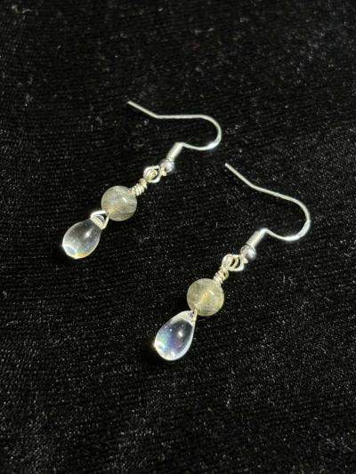 Moon drop earrings in silver - Tehachapi, California