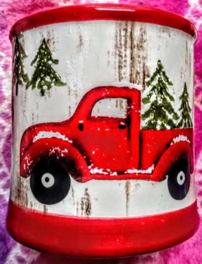 Christmas Red Truck Sugar Bowl and Creamer Pitcher - Thumbnail 2