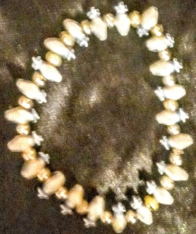 Blue and White Clown Face Beaded Bracelet - Thumbnail 2