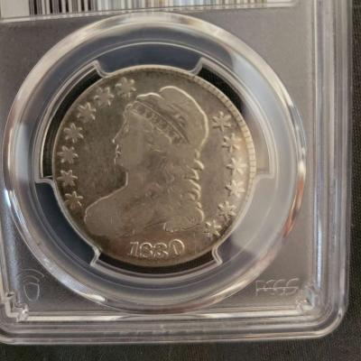 1830 large 0 capped bust half dollar