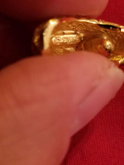 Vintage Christian Dior gold plated crystal accent earrings - Thumbnail 3