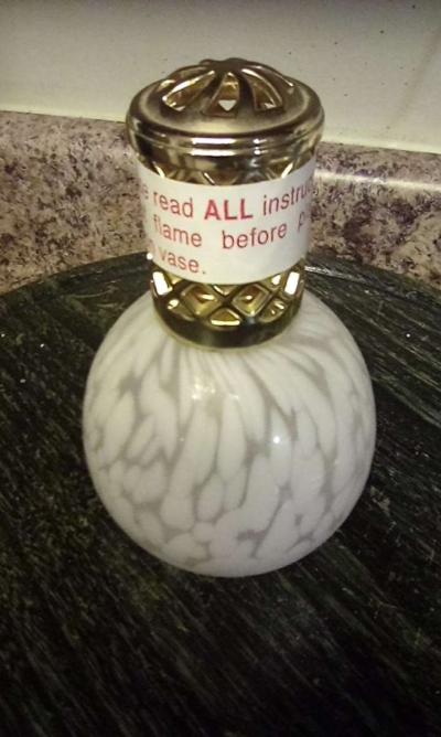 hand blown glass antique oil burning lamp - Thumbnail 2