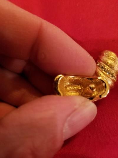 Vintage Christian Dior gold plated crystal accent earrings - Thumbnail 4