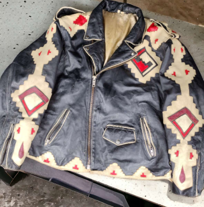 vintage 80s leather motorcycle jacket - Thumbnail 2