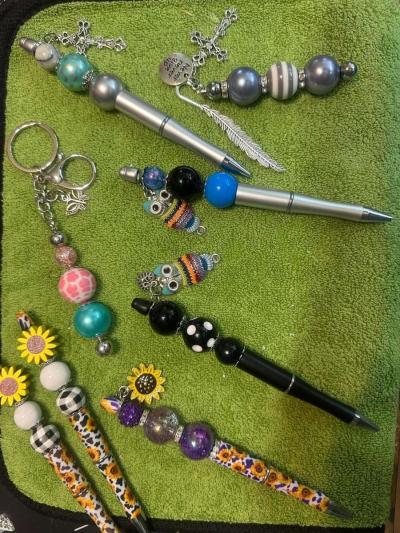 pens and keychains