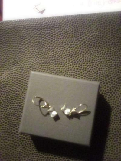 genuine 14k diamond drop earings - Thumbnail 2