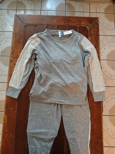 Flora Nikrooz Women 2 Piece Gray Pajama SZ Size L - Thumbnail 2