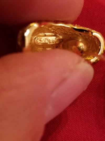 Vintage Christian Dior gold plated crystal accent earrings - Thumbnail 2