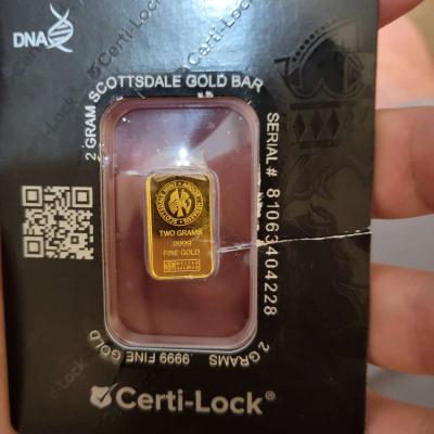 2 gram scottsdale gold bar - Thumbnail 2