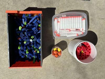 Bunch of Nerf Guns Ammo Gear and a Nerf Shelf - Thumbnail 4