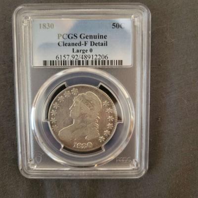 1830 large 0 capped bust half dollar - Thumbnail 2