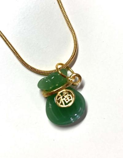 2pcs Jade Jadeite Money Pocket Pendant Necklace - Thumbnail 2