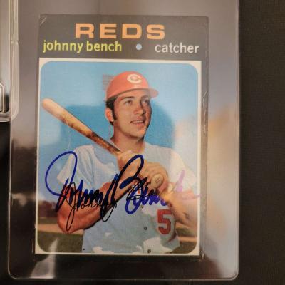 johnny bench 1971 topps card autographed - Thumbnail 3