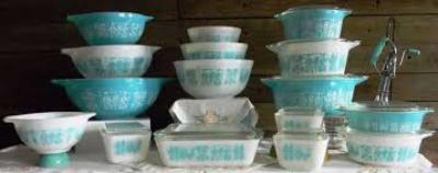 Vintage Tourqouise Bowls and Casserole dishes set - Thumbnail 2