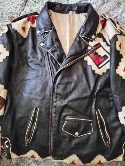 vintage 80s leather motorcycle jacket - Thumbnail 3