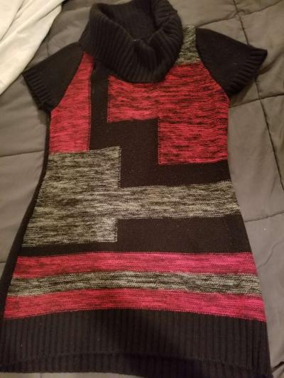 NY Collections Sweater Dress with Cowl Neck - Thumbnail 2