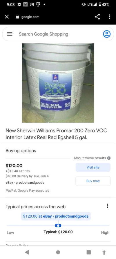 SherwinWilliams promar 200 extra White 5 gal 4 total - Thumbnail 3