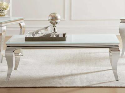 Luna WhiteChrome Rectangle Coffee Table