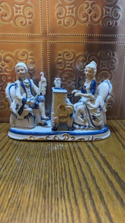 Vintage Victorian Man and Woman Playing a Violin and a Piano - Thumbnail 2