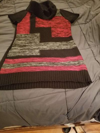 NY Collections Sweater Dress with Cowl Neck