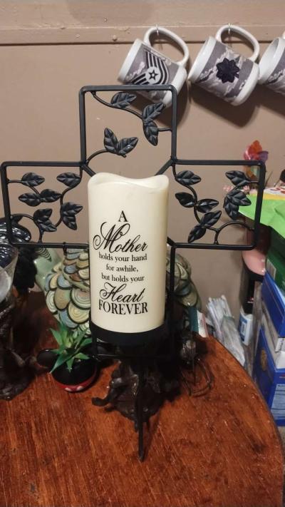 metal cross with candle for MomDad - Thumbnail 2