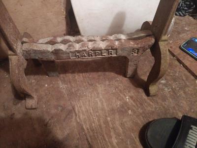 antique Harper Cast iron Andirons - Thumbnail 3