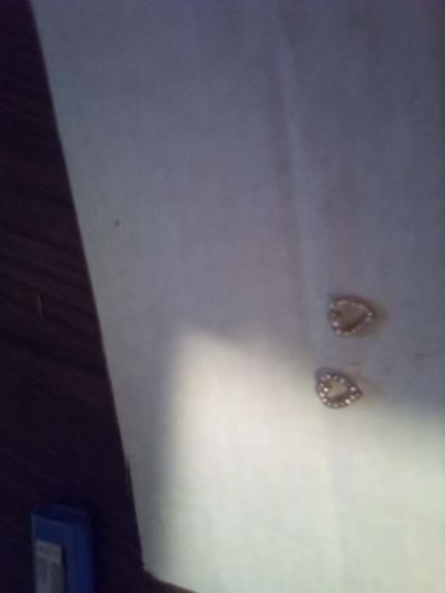 Diamond heart gold earrings - Thumbnail 3