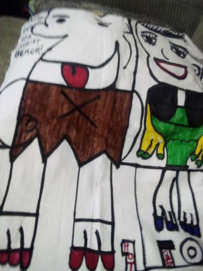 cartoon on pillows and wall hangings - Thumbnail 2