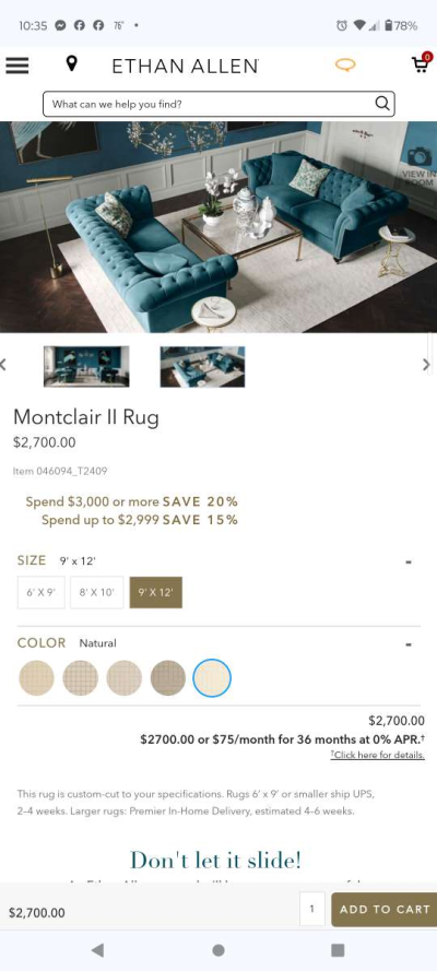 Ethan Allen Montclair Rug - Thumbnail 4
