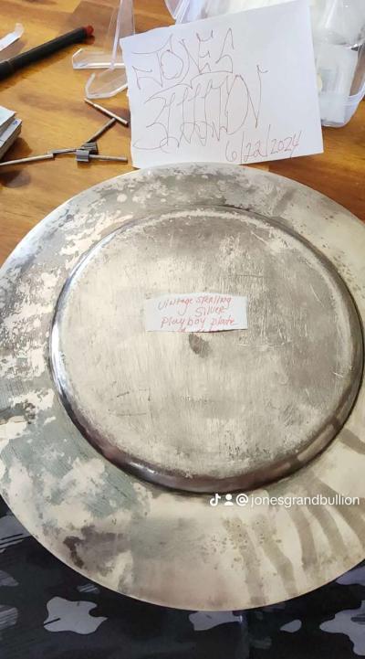 2lbs sterling silver late 60s early 70s playboy  plate - Thumbnail 3