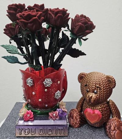 3D printed handmade holder with 3D printed bear - Thumbnail 3