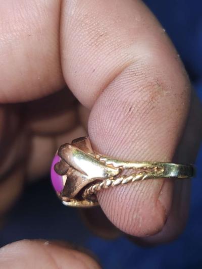 14kt pink star saphire ring - Thumbnail 2