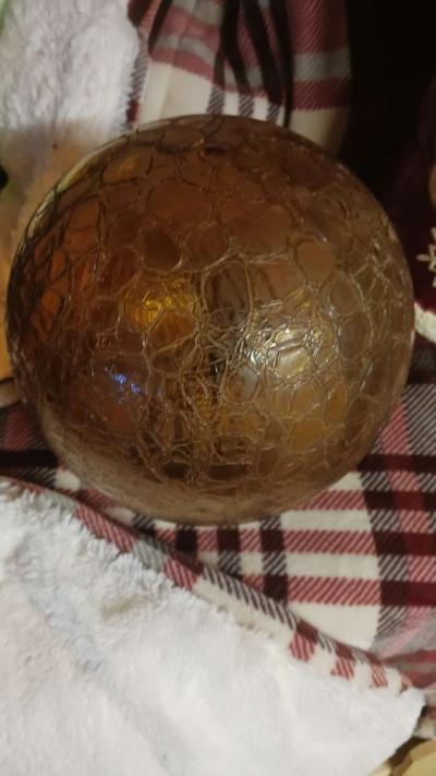 gold yellow crackle glass cover for ceiling light or swag la - Des Moines, Iowa