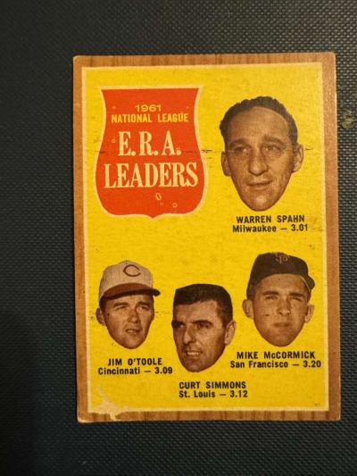 1961 National League ERA Leaders Baseball Card - Portland, Texas