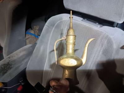 vintage brass pitcher Indian brass jug solid brass large car