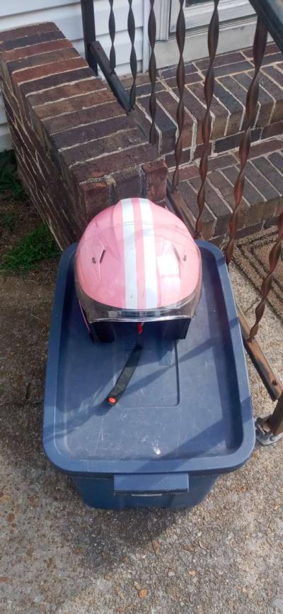 DOT pink motorcycle helmet - Thumbnail 6