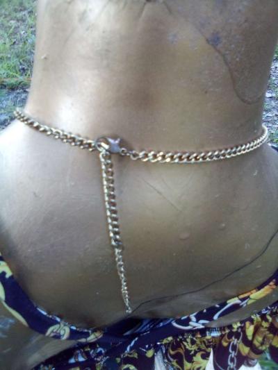 dangling White stoned gold necklace - Thumbnail 4