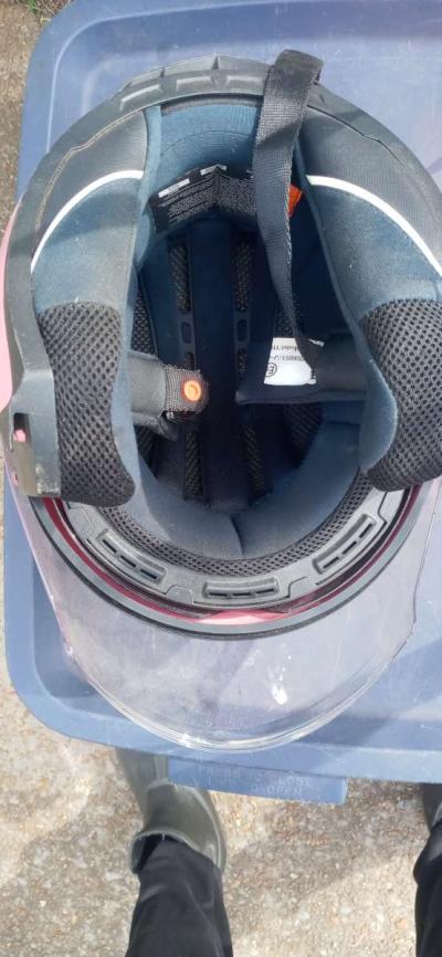 DOT pink motorcycle helmet - Thumbnail 2