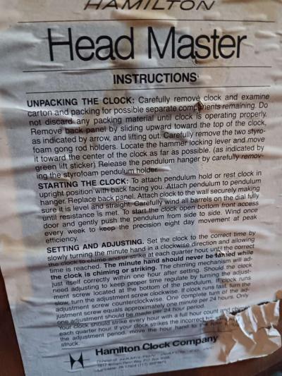 Antique Hamilton Wall Clock - Thumbnail 3