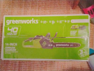 green works 14linch cordless chainsaw - Thumbnail 3