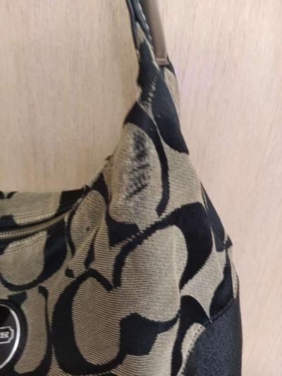 Coach beige and black canvas with leather trim - Thumbnail 4