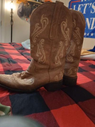 Womens Western Square Toe Boots Size 7 - Thumbnail 2