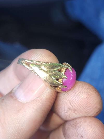 14kt pink star saphire ring - Thumbnail 5