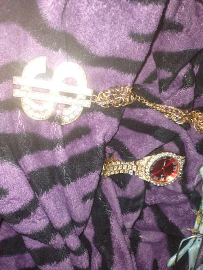 gold watch gold necklace