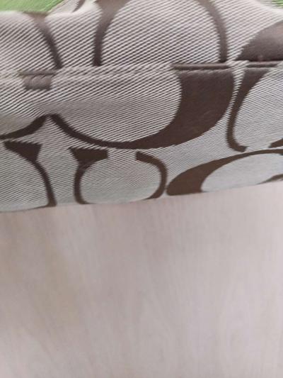 Coach Green leather and beige canvas - Thumbnail 4