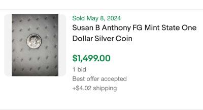 1979 copper dollar coin - Thumbnail 3